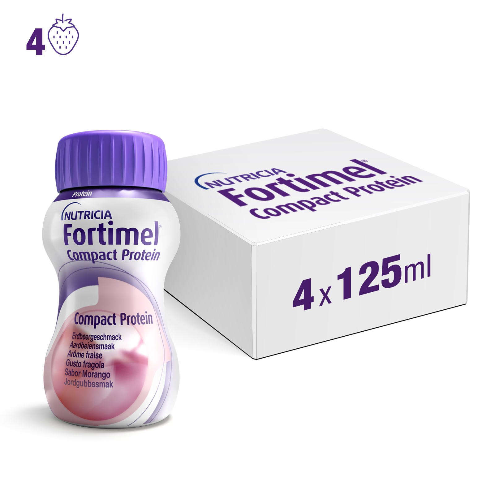 Fortimel compact protein fraise 4x125ml
